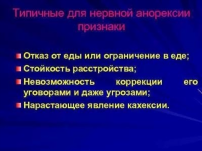 Симптомы расстройств пищевого поведения